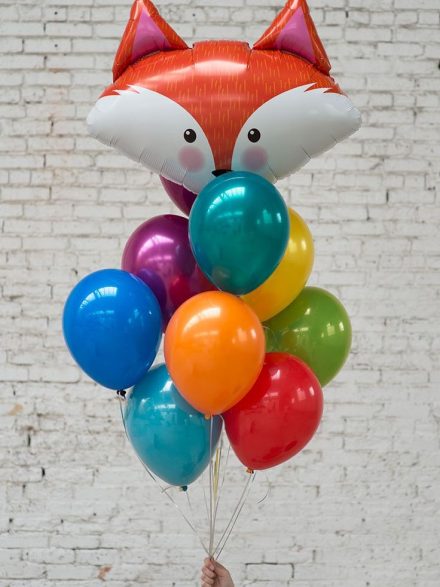 Σετ Μπαλονιών για Παιδικό Πάρτι – Αλεπού σε Πολύχρωμα Χρώματα