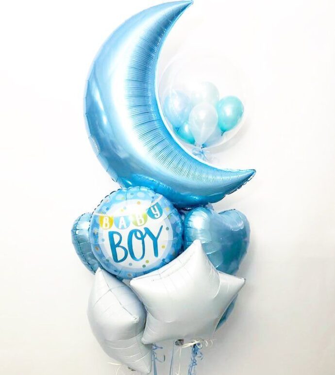 Balloons Filled  With Hilium  Baby Boy  Style 34