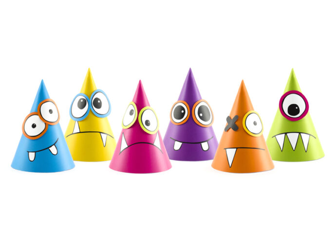 Party Hats Monsters, mix, 16cm 6 Τμχ
