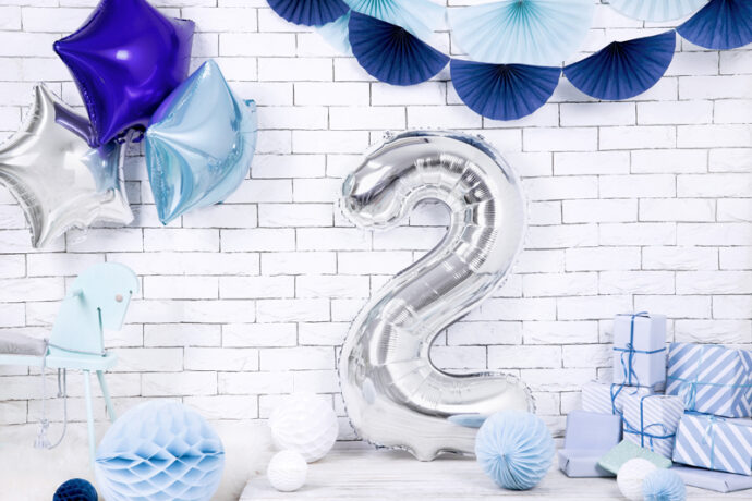 Foil Balloon Number ''2'', 86cm, silver