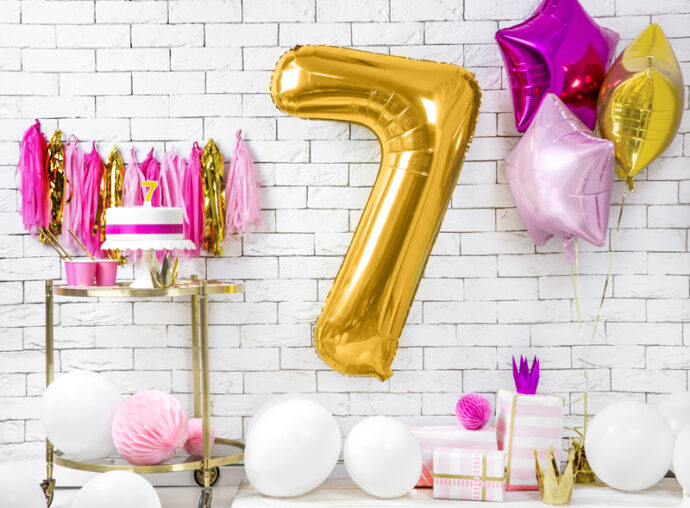 Foil Balloon Number ''7'', 86cm, gold
