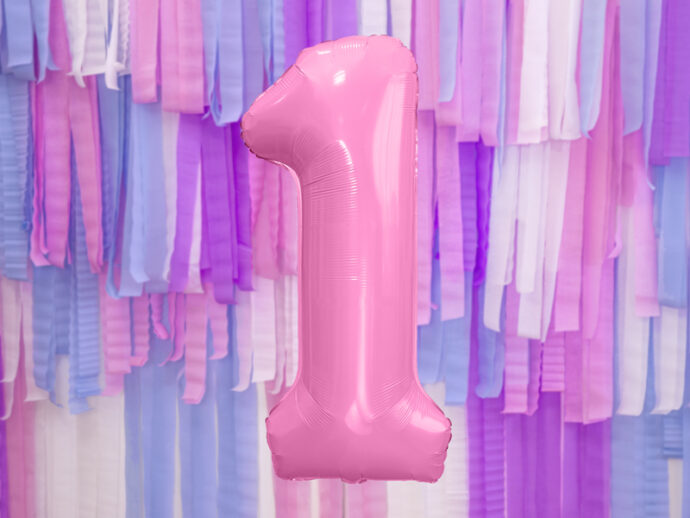 Foil Balloon Number ''1'', 86cm, pink