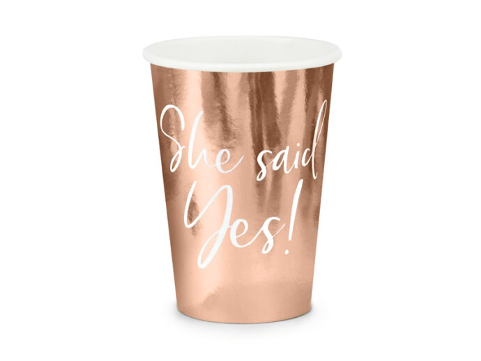 Ποτήρια πάρτυ Rosegold (6 τεμ) She Said Yes