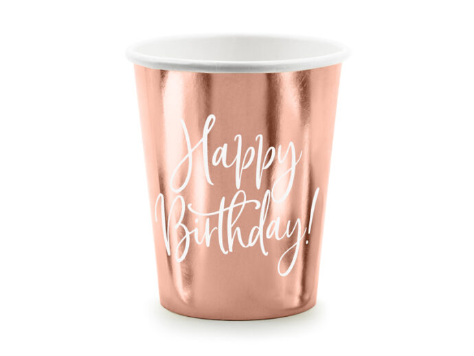 Cups Happy Birthday!, rose gold, 260ml