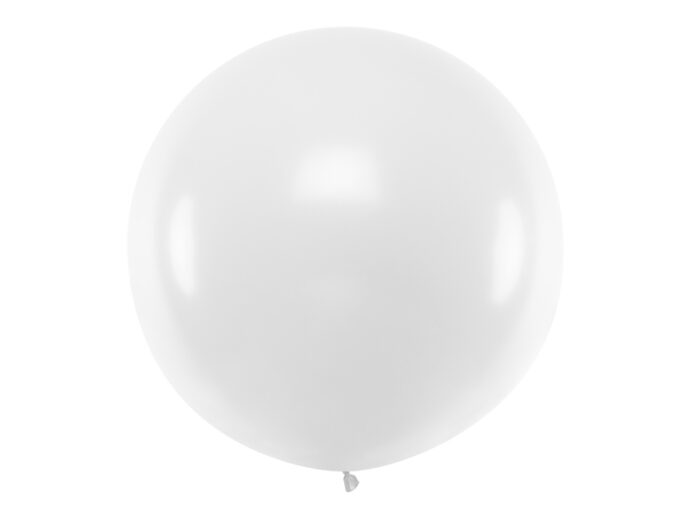 Balloon, diameter 1 meter, Mexican round, Pastel White. 1 pkt / 1 pc