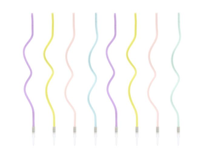 Birthday candles curl, mix, 14cm