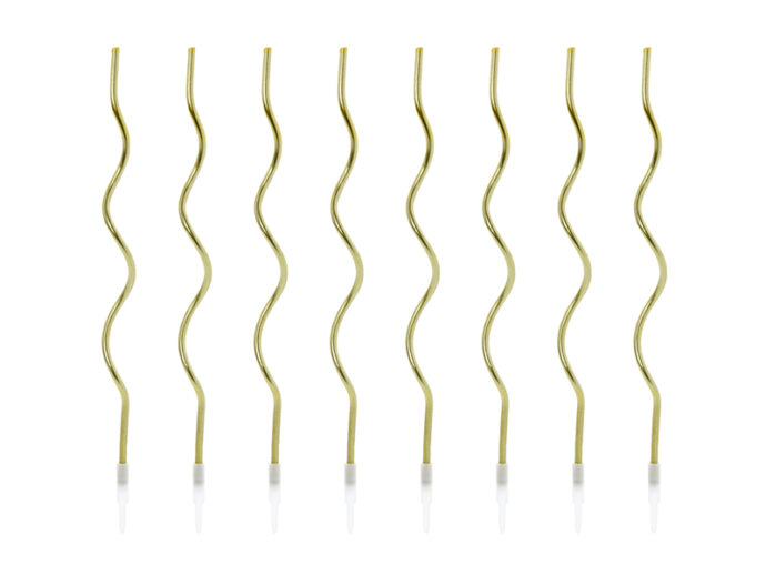 Birthday candles curl, gold, 14 cm