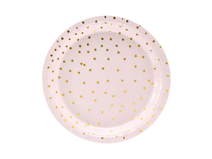 Plates Polka Dots, light pink, 18cm