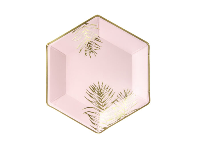 Plates Leaves, light pink, 23cm