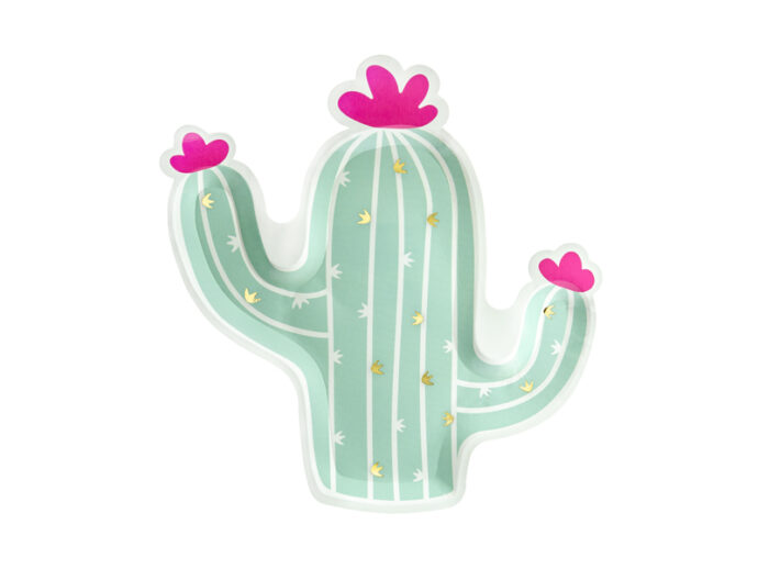 Paper plates Cactus, mix, 23x24cm