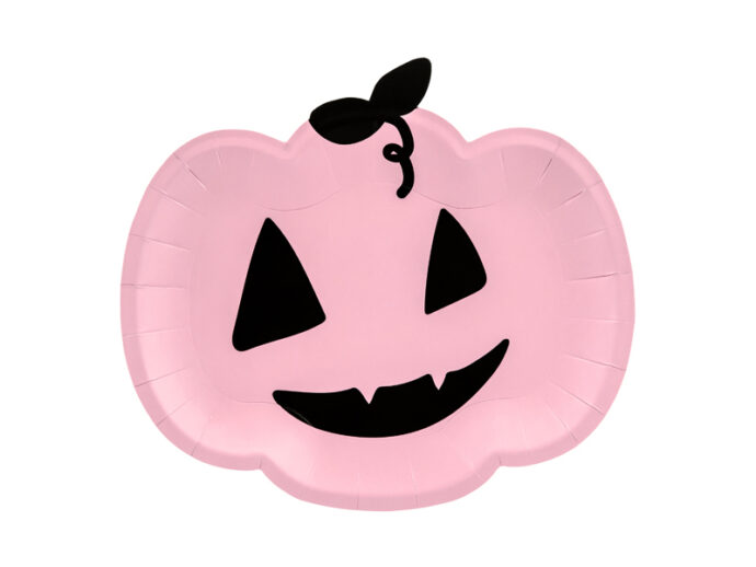 Χάρτινα Πιάτα Κολοκύθα Ρόζ Halloween