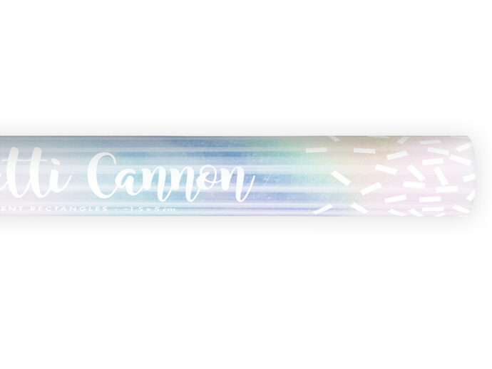 Confetti cannon, iridescent, 60cm