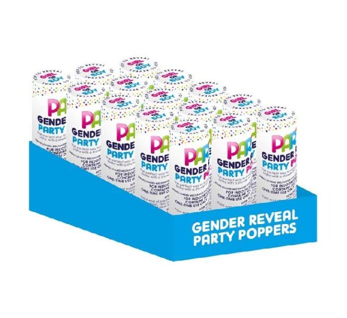 Small Party Cannon with Blue Confettis for a Gender Reveal Party 1 pcs