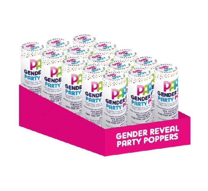 Small Party Cannon with Pink Confettis for a Gender Reveal Party (15cm) 1 pcs