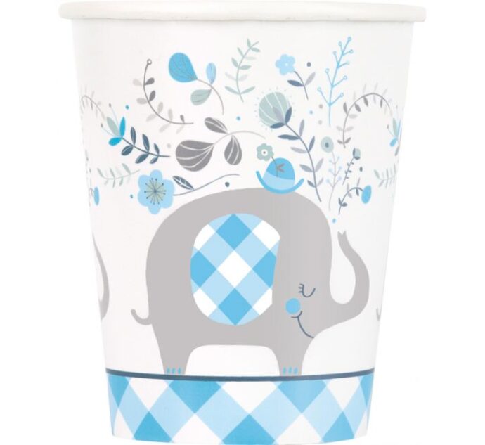 Boy Elephant Paper Cups (8pcs)
