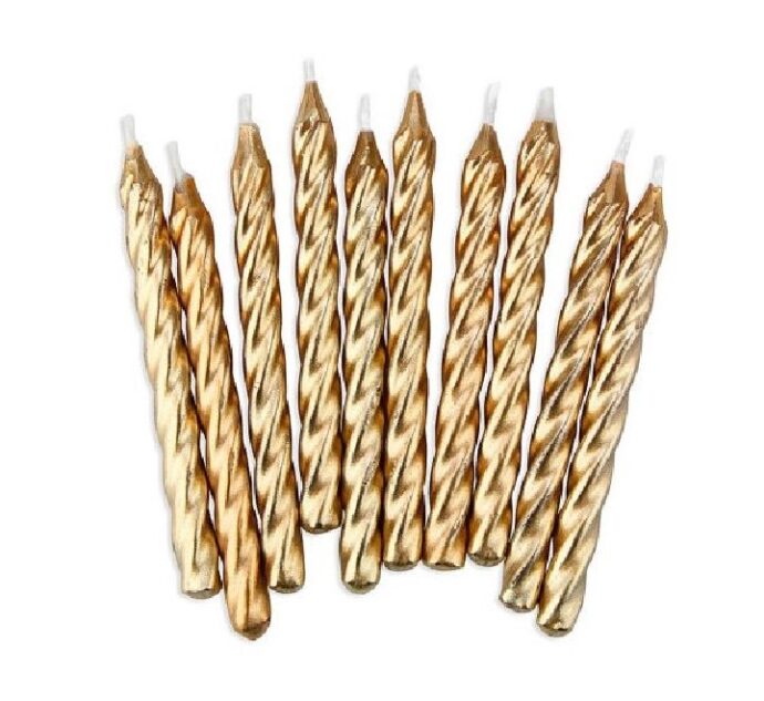 (10 Pcs) GOLD SPIRAL CANDLES