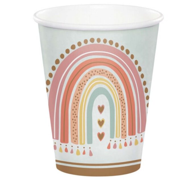 Paper cups for Rainbow theme party.