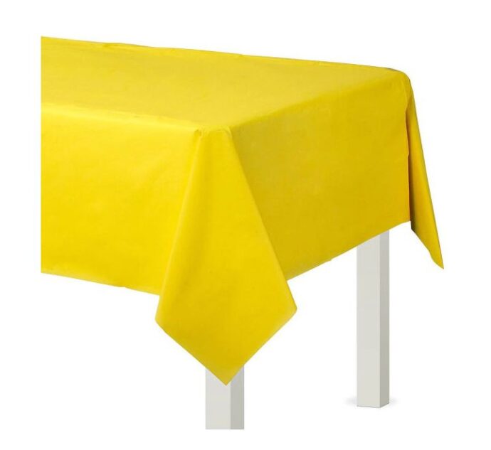 Yellow Plastic Tablecover (137cm x 2.74cm)