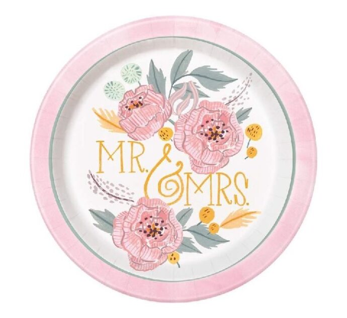 Μεγάλα Χάρτινα Πιάτα Mr and Mrs Rustic (8τμχ)