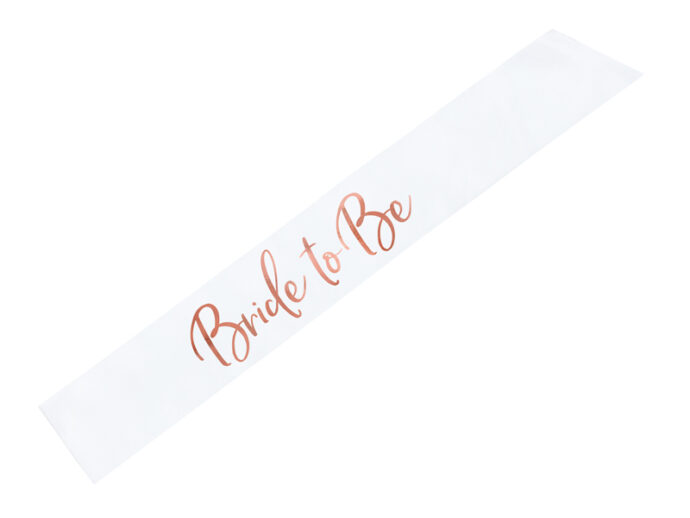 BRIDE TO BE SASH - SATIN WITH ROSE GOLD