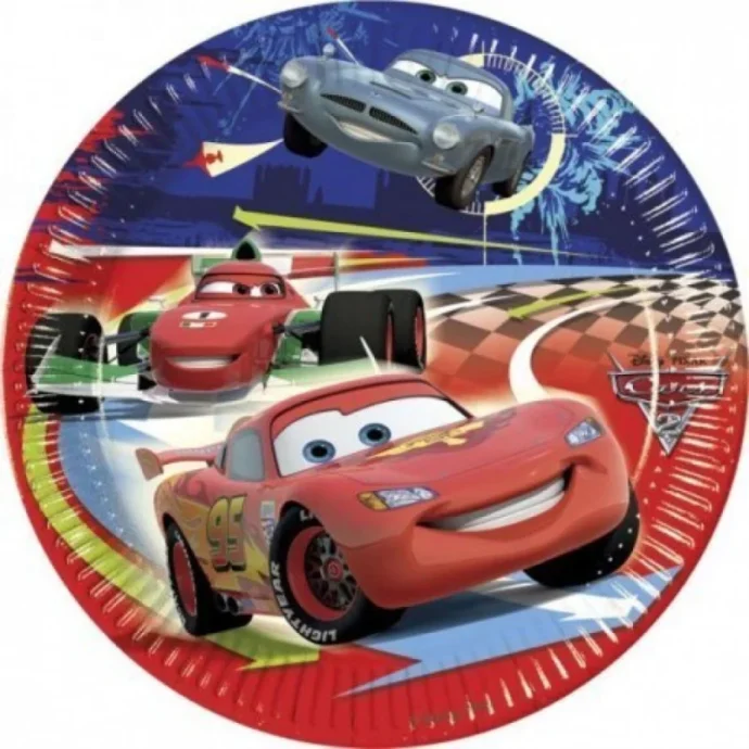 Χάρτινα πιάτα φαγητού mcqueen cars 23cm/8τμχ