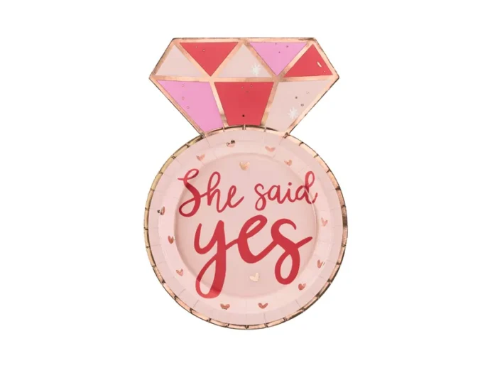 She Said Yes Μονόπετρο Χάρτινα Πιάτα (6τμχ)