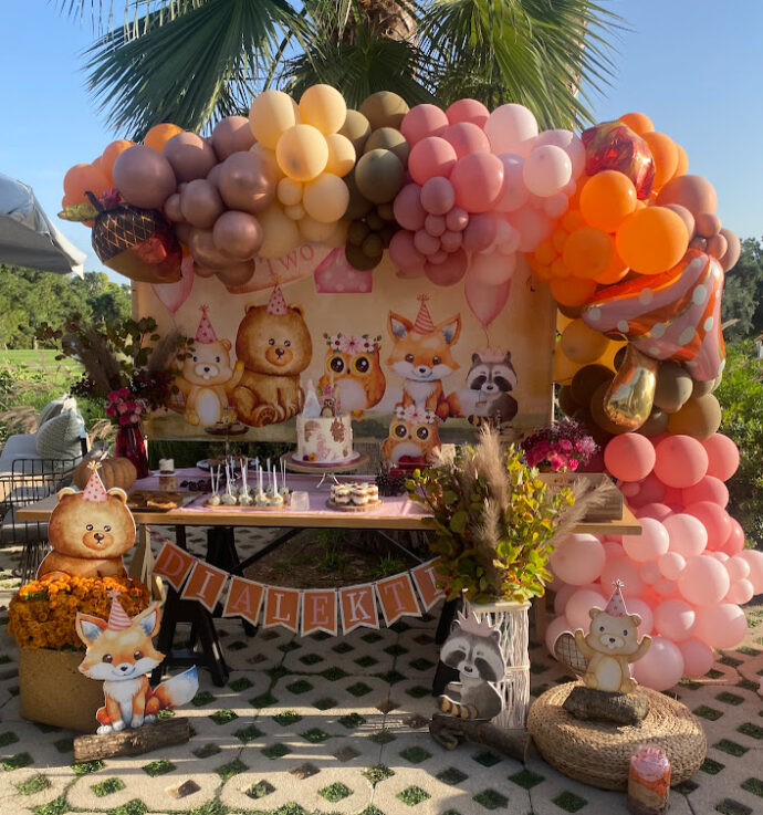 Balloon decoration and candy bar