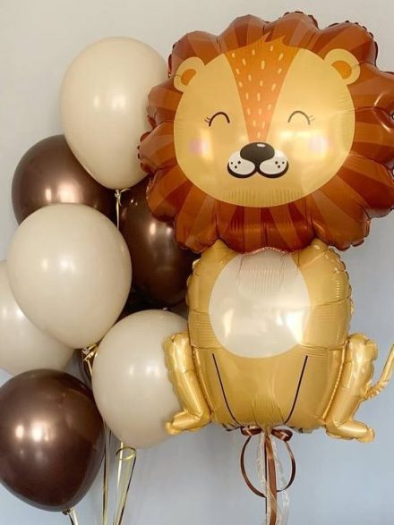 Γιορτή Σαφάρι: Σετ Μπαλονιών για Γενέθλια με Θέμα Λιοντάρι