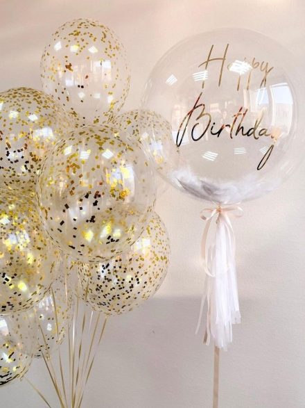 Σετ Μπαλονιών σε Χρυσό με Κονφετί