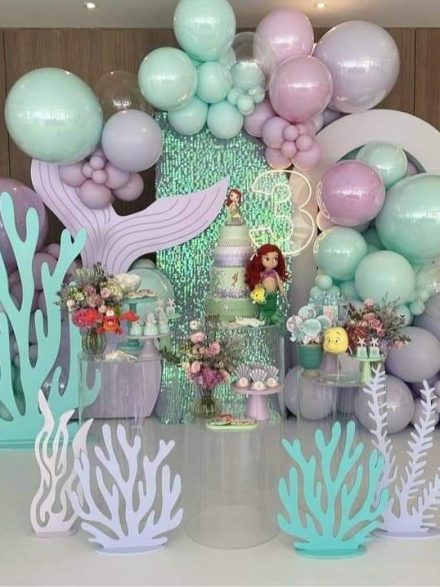 Διακόσμηση με Μπαλόνια για Candy Bar – Στυλ Γοργόνα