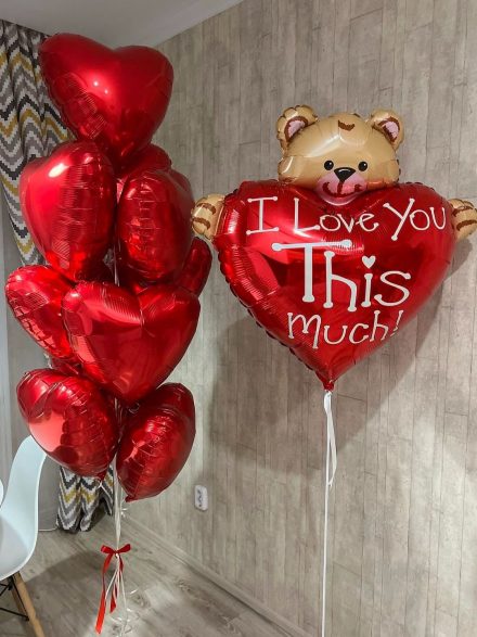 Σετ Μπαλονιών Αγίου Βαλεντίνου με Καρδιές